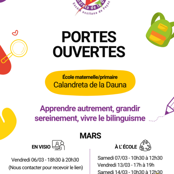 Inscriptions ouvertes pour la rentrée scolaire 2026 Portes-ouvertes