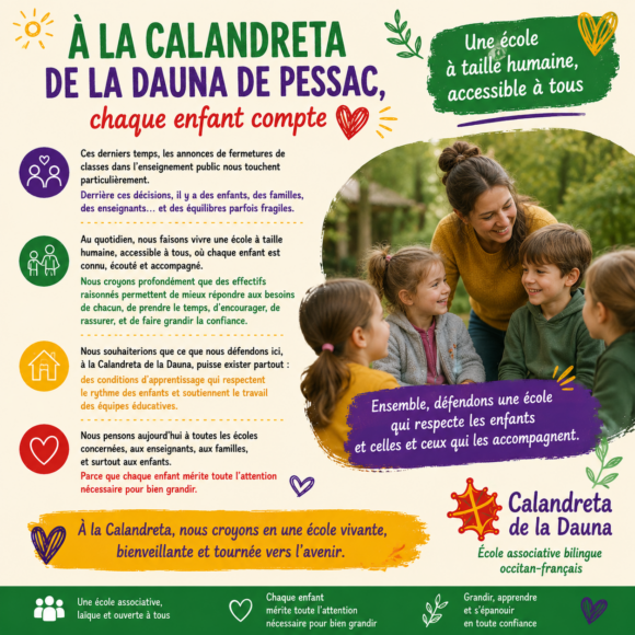 À la Calandreta de la Dauna, chaque enfant compte