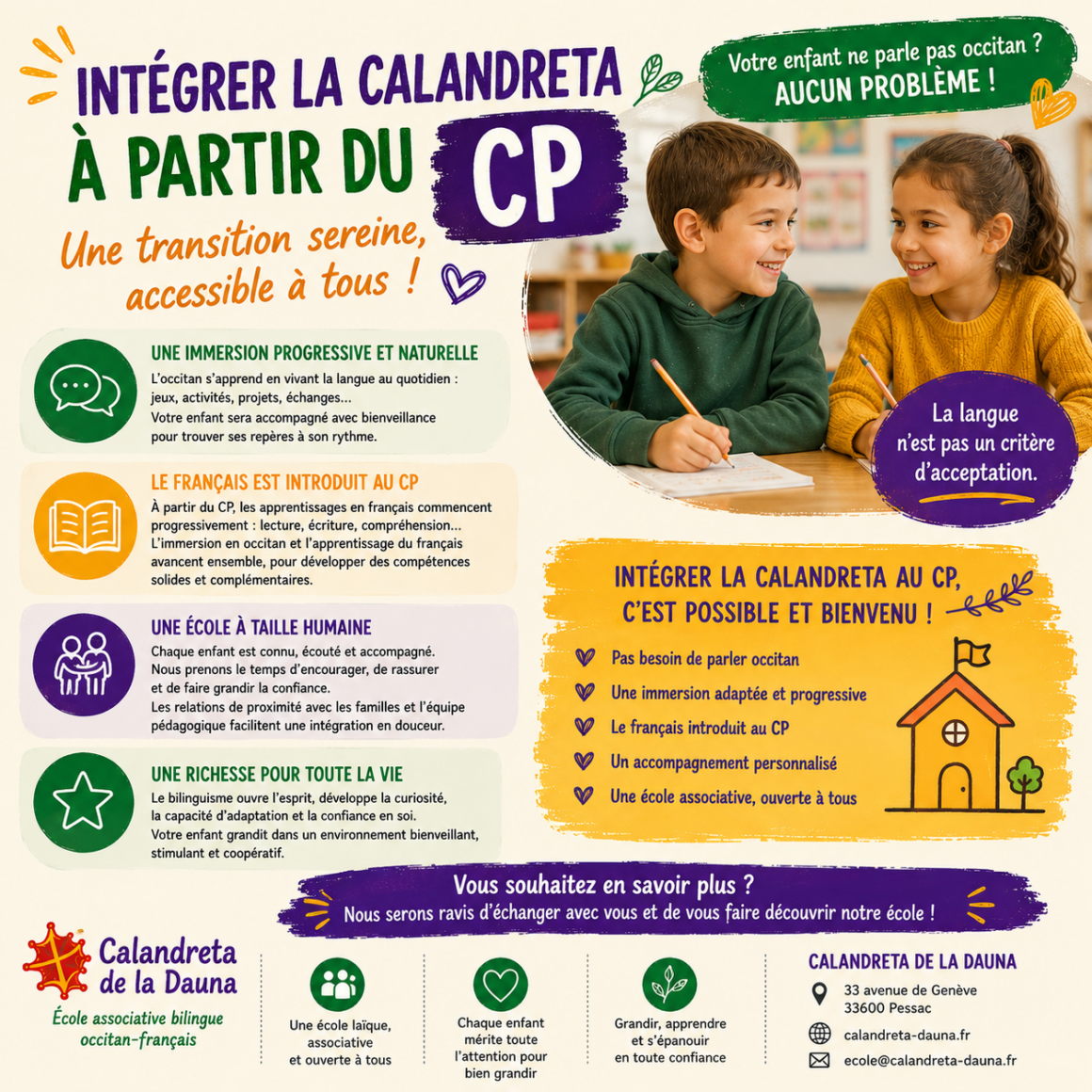 Intégrer la Calandreta à partir du CP jusqu&rsquo;aux classes supérieures : une transition possible et sereine