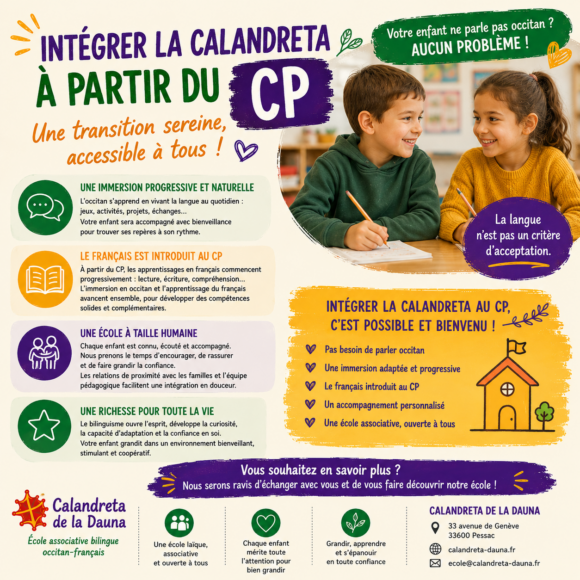 Intégrer la Calandreta à partir du CP jusqu&rsquo;aux classes supérieures : une transition possible et sereine