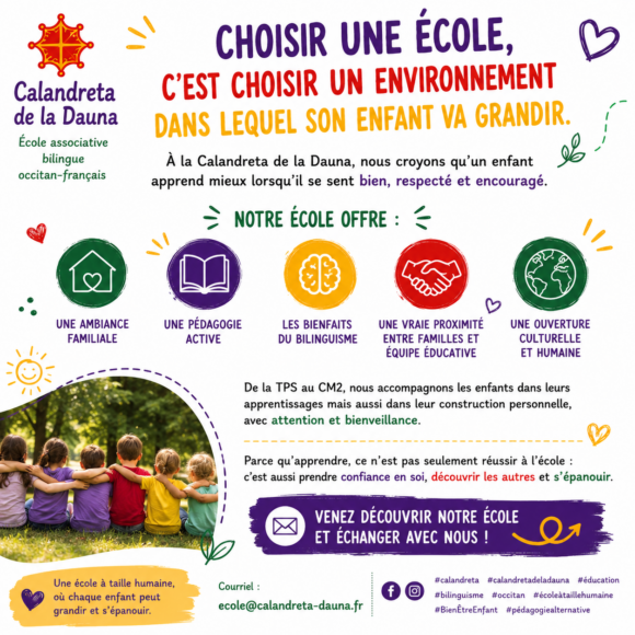 Pourquoi choisir la Calandreta de la Dauna pour son enfant ?